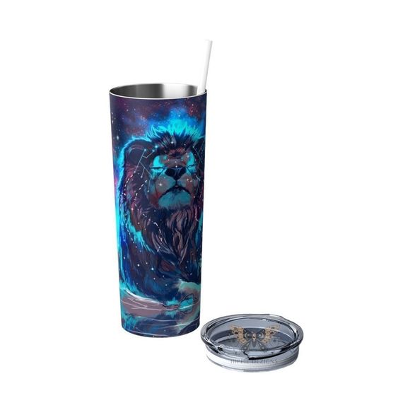 Majestic Lion 20oz Steel Tumbler With Lid & Straw - Picture 2 of 8